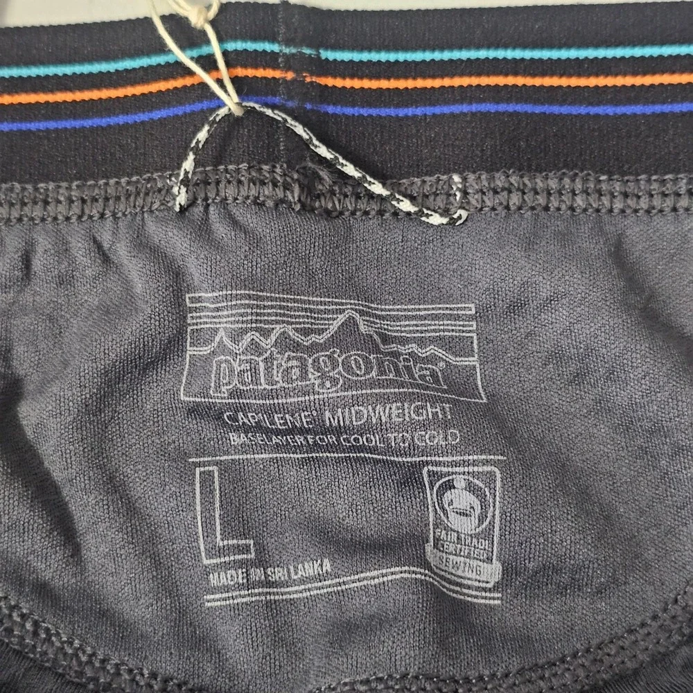 Patagonia Capilene Midweight Bottoms L Blue Gray Gorpcore Hiking Baselayer NWT
